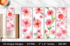 Watercolor Pink Zinnia Flower Bookmark | Bookmark Designs Product Image 1