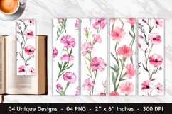 Watercolor Pink Dianthus Flower Bookmark | Bookmark Designs Product Image 1