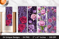 Rose Flower &amp; Lavender Flower Bookmark Product Image 1