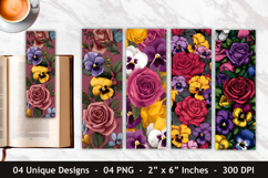 Rose Flower &amp; Pansy Flower Bookmark Product Image 1