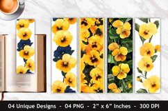 Yellow Pansy Flower Bookmark | Bookmark Sublimation Product Image 1