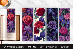 Rose Flower &amp; Iris Flower Bookmark Product Image 1