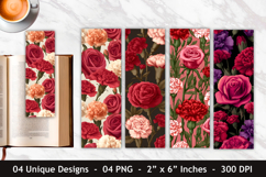 Rose Flower &amp; Carnation Flower Bookmark Product Image 1
