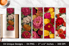 Peony Flower &amp; Zinnia Flower Bookmark Product Image 1