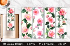 Watercolor Pink Camellia Flower Bookmark | Bookmark Designs Product Image 1