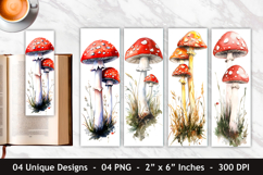 Watercolor Mushroom Bookmark | Bookmark Sublimation Product Image 1