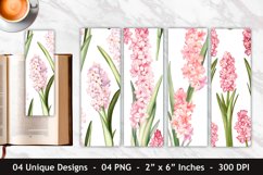 Watercolor Pink Hyacinth Flower Bookmark | Bookmark Designs Product Image 1