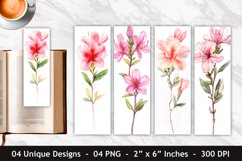 Watercolor Azalea Flower Bookmark | Bookmark Sublimation Product Image 1