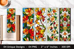 Stained Glass Floral Bookmark | Bookmark Sublimation Product Image 1