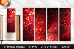 Red Glitter Bookmark | Bookmark Sublimation Product Image 1