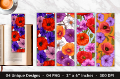 Poppy Flower &amp; Petunia Flower Bookmark Product Image 1