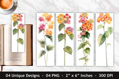 Watercolor Lantana Flower Bookmark | Bookmark Sublimation Product Image 1