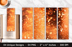 Orange Glitter Bookmark | Bookmark Sublimation Product Image 1