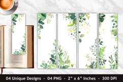 Watercolor Leaves Border Bookmark | Bookmark Design Product Image 1