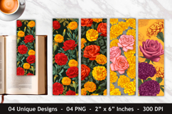 Rose Flower &amp; Marigold Flower Bookmark Product Image 1