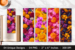 Orchid Flower &amp; Marigold Flower Bookmark Product Image 1