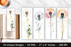 Watercolor Dandelion Flower Bookmark | Bookmark Sublimation Product Image 1