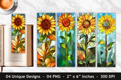 Stained Glass Sunflower Bookmark | Bookmark Sublimation Product Image 1