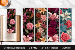 Rose Flower &amp; Lily Flower Bookmark Product Image 1