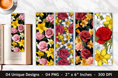 Rose Flower &amp; Daffodil Flower Bookmark Product Image 1