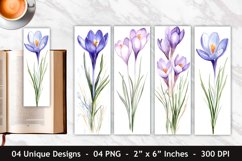 Watercolor Crocus Flower Bookmark | Bookmark Sublimation Product Image 1
