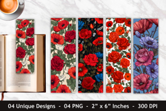 Rose Flower &amp; Poppy Flower Bookmark Product Image 1