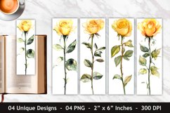 Watercolor Yellow Rose Bookmark | Bookmark Sublimation Product Image 1
