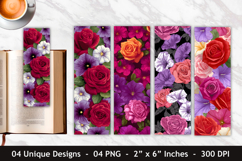 Rose Flower &amp; Petunia Flower Bookmark Product Image 1