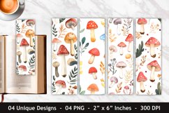 Watercolor Mushroom Bookmark | Bookmark Sublimation Product Image 1
