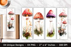 Watercolor Mushroom Bookmark | Bookmark Sublimation Product Image 1