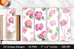 Watercolor Pink Hydrangea Flower Bookmark | Bookmark Designs Product Image 1