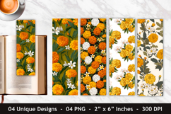Marigold Flower &amp; Jasmine Flower Bookmark Product Image 1