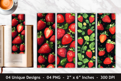 Strawberry Pattern Bookmark | Bookmark Sublimation Product Image 1