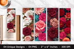 Rose Flower &amp; Dahlia Flower Bookmark Product Image 1
