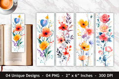 Colorful Floral Bookmark | Bookmark Sublimation Product Image 1
