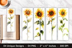Watercolor Sunflower Bookmark | Bookmark Sublimation Product Image 1