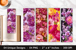 Orchid Flower &amp; Peony Flower Bookmark Product Image 1