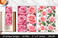 Pink Roses Bookmark | Bookmark Sublimation Product Image 1
