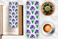 Watercolor Iris Flower bookmark | Bookmark Sublimation Product Image 1