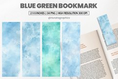 Blue Green Bookmark PNG, Bookmark Sublimation Product Image 1