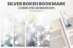 Silver Bokeh Bookmark PNG, Bookmark Sublimation Product Image 1