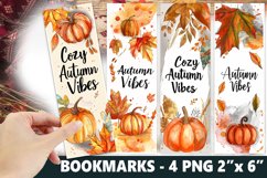 Autumn Bookmark, Pumpkin Bookmark Design Product Image 1