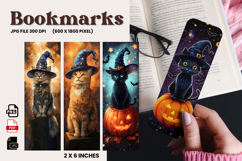 Halloween Bookmark Black Cat Witch Night Design Printable_41 Product Image 1