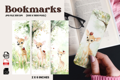 Christmas Bookmark Cute Deer Winter Snow Design Printable_64 Product Image 1