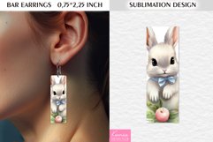 Watercolor Easter Bunny|Easter Bar Earrings Sublimation Product Image 1