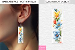 Spring Wild Flower|Easter Bar Earrings Sublimation Product Image 1