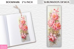 Pink Peony Bookmark Sublimation | Floral Printable Product Image 1