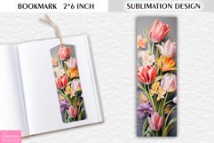 Spring Tulip Bookmark Sublimation|Vintage Floral Design Product Image 1