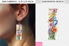 Spring Wild Flower|Easter Bar Earrings Sublimation Product Image 1