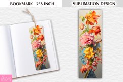 Vintage Yellow Lily Bouquet Bookmark Sublimation Design Product Image 1